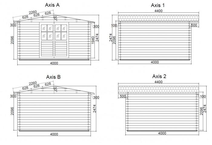 Log cabin Ascot 4x4_facades-700x478