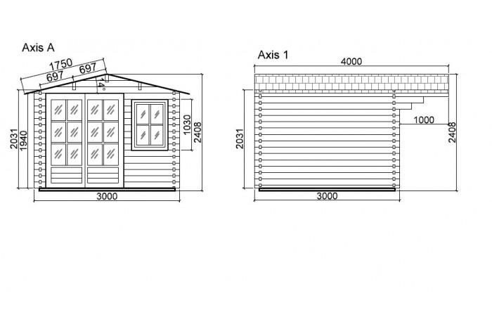 Log cabin Monaco 3x3m_facades-700x478