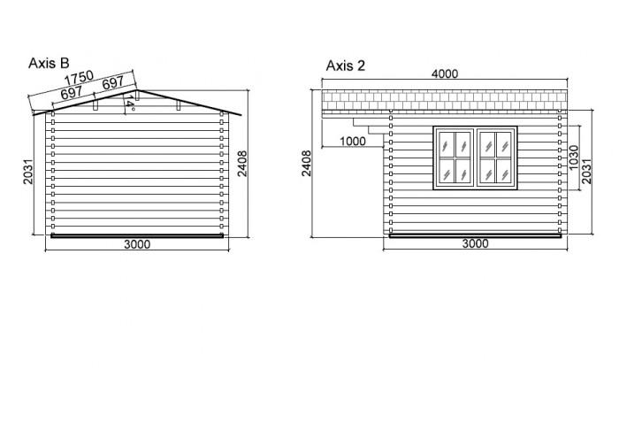 Log cabin Monaco 3x3m_facades2-700x478