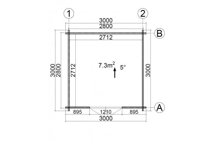Log cabin Pau 3x3_floor plan-700x478
