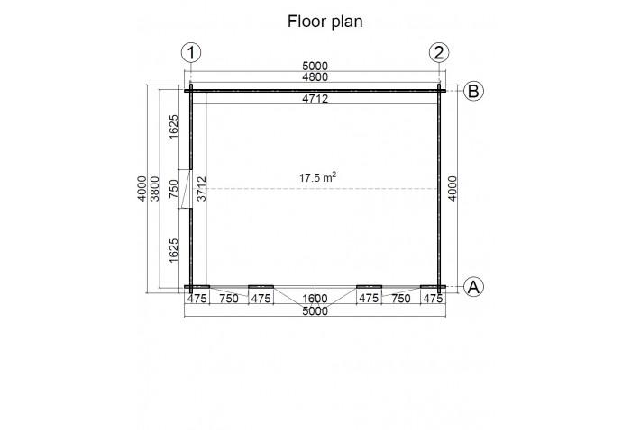 Log cabin Verona 5x4_ floor plan-700x478