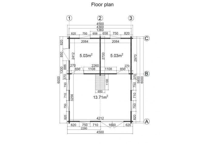 Wooden summerhouse Nottingham_floor plan-700x478